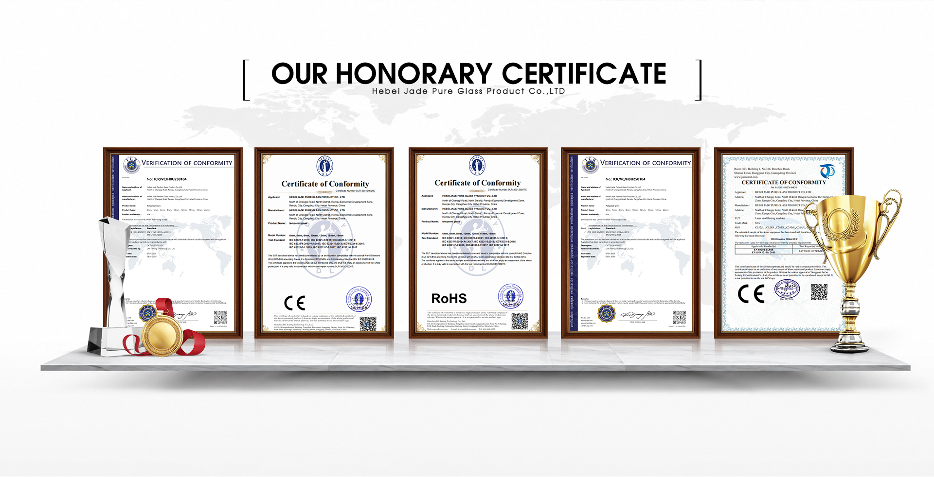 Jade Pure certificates
