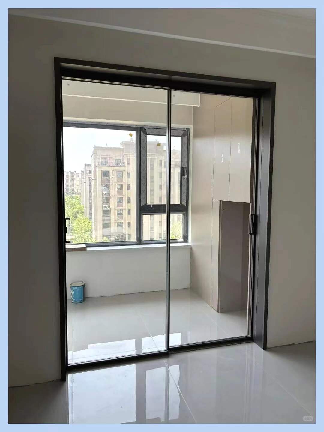Large aluminum sliding patio door opening